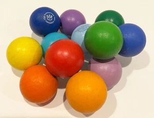 Manhattan Toy Company Wooden Balls Rainbow Colors Sensory Play Balls Fidget Toy - Picture 1 of 3