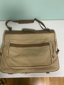 Ford Eddie Bauer Canvas Khaki Garment Suit Luggage Travel Bag Folding Hanger - Picture 1 of 10