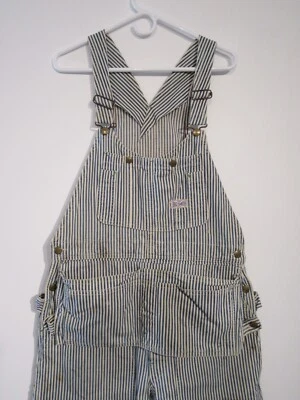 1930S BIG SMITH HICKORY STRIPE DENIM OVERALLS BIBS PATENT# APRON AS-IS MEND P10 - Image 1 of 4