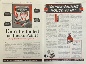1927 Sherwin Williams House Paint Gloss White Outdoor Use Go Slow VTG Print Ad - Picture 1 of 1