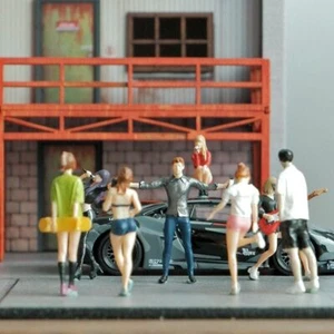 1/64 Diorama Garage Figure Model Musical Band Performer City Street Scene Models - Picture 1 of 44