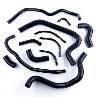 Black For 1984 1985-1989 Toyota MR2 MK1 AW11 1.6L Silicone Coolant & Heater Hose - Image 1 of 4