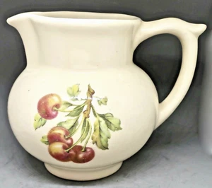 Retro Vintage by The Pantry Parade 4.5" Cream Ceramic Pottery Creamer w Cherries - Picture 1 of 8