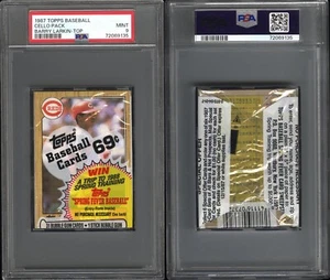 1987 Topps Baseball Cello Pack Barry Larkin RC On Top PSA 9 MINT 72069135 - Picture 1 of 3