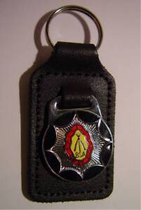 BSA Motorcycle, Leather Stitched Key Tag, Key Ring, Three Rifles, UK Made, F/SH