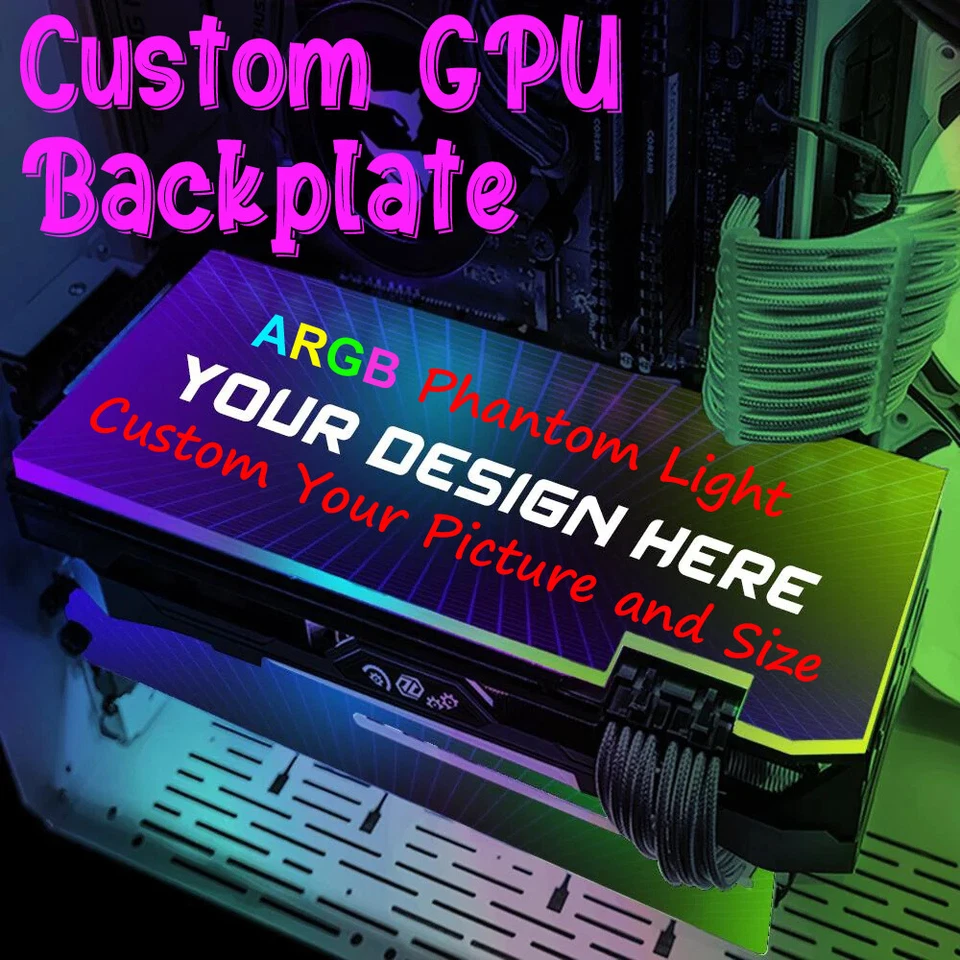 Custom Pic & Size ARGB GPU Side Panel GPU Backplate Colorful Light Board PC Case - Image 1 of 4