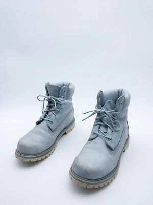 Timberland Unisexe Bottes À Lacets En Cuir Bleues Taille 35 EU Art 28804-30 - Photo 1/4