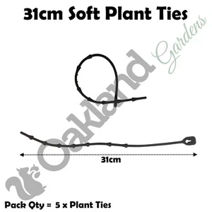 Super Soft Garden Plant Ties 31cm Flexible Shrubs Tree Fruit Rubber Qty = 5 - Picture 1 of 3