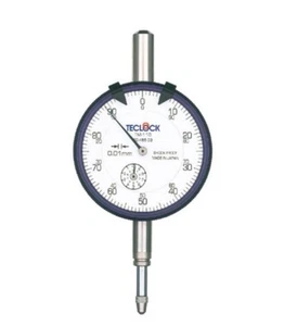 TECLOCK STANDARD DIAL INDICATOR FLAT TYPE (0~10mm) TM-110F MADE IN JAPAN - Picture 1 of 3