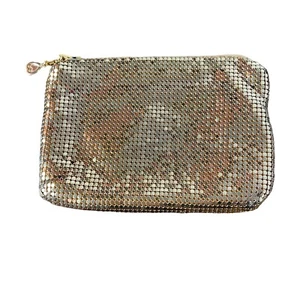 Vintage 60’s Whiting & Davis Gold Tone Coin Makeup Purse Bag Old Hollywood MCM - Picture 1 of 6