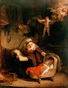 Rembrandt van Rijn The Holy Family   Wall Art  Canvas - Picture 1 of 1