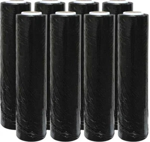 STRONG BLACK PALLET WRAP ROLLS STRETCH SHRINK PARCEL PACKING CLING FILM  - Picture 1 of 9