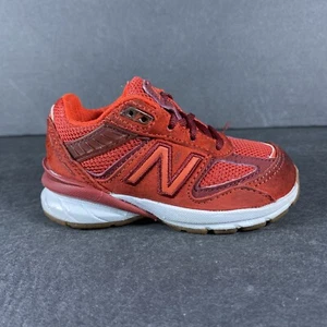 New Balance 990v5 TD IC990MS5 Sneakers Red White Suede Toddler - Sz 5 M - Picture 1 of 8