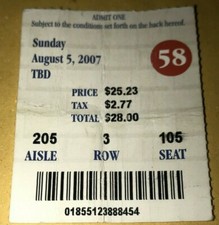 8/5/07 Tom Glavine 300th Win New York Mets Chicago Cubs AUDIT Ticket Stub