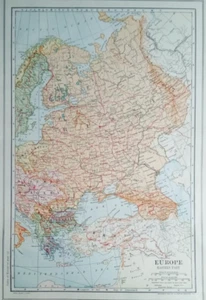 Beautiful Antique 1914 Atlas Map OLD WWI Eastern Europe, Ukraine & Western Asia! - Picture 1 of 12