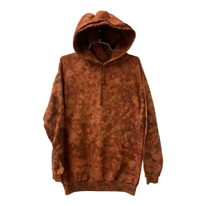 VINTAGE TIE-DYE HOODIE SWEATSHIRT NICE BURNT ORANGE c. 2000's (early). sz: M - Picture 1 of 4