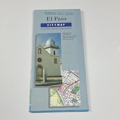H.M. Gousha El Paso City Map Blue Folded Travel Map - Imagen 1 de 2