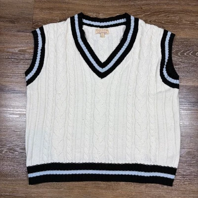 Suéter Sage & Oak Para Mujer L Tejido con Cable Tenis Preppy Antiguo Moda Náutico Foto 1 de 4