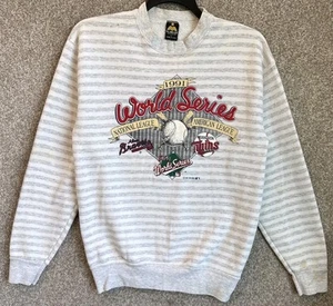Vintage 90s 1991 MLB World Series Minnesota Twins Braves Sweatshirt Mens Large - Picture 1 of 16