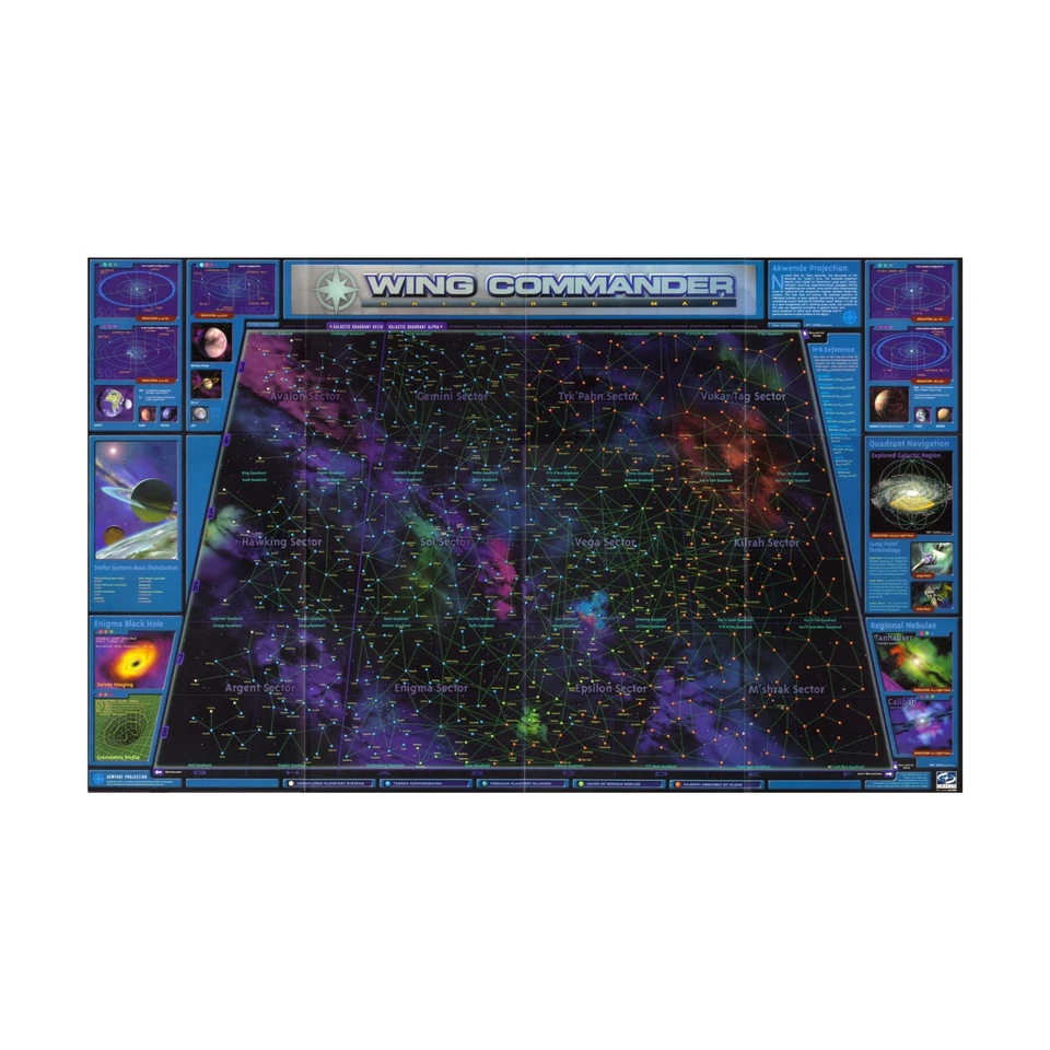 Origin Systems Computer Game Wing Commander - Prophecy, Poster Map Only! VG+ - Image 1 of 1