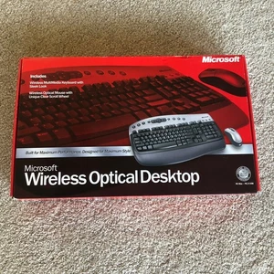 Microsoft Wireless Optical Desktop Keyboard & Mouse PC PS/2 USB NEW IN OPEN BOX - Picture 1 of 8