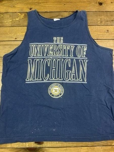 Vintage University of Michigan Men’s  Tank TopXL Blue Made In USA Single Stitch - Picture 1 of 5