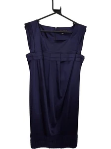 Ted Baker Navy Dress Acetate Blend Midi Size 3 Elegant Style - Picture 1 of 4