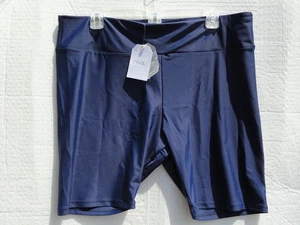 Modli Navy Blue Plus Mid Thigh Swim Shorts Swim Suit Bottoms Women's Size 1X NWT - Picture 1 of 10