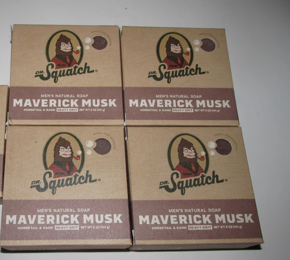 Lot of 4 Dr. Squatch Mens Natural Soap Maverick Musk Horse Tail Sand Heavy Grit - Image 1 of 1