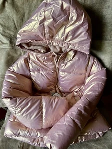 New! Swiss Tech Girls Puffer Jacket Hooded Full Zip Pockets Biscotti Size 6-6X - Picture 1 of 8