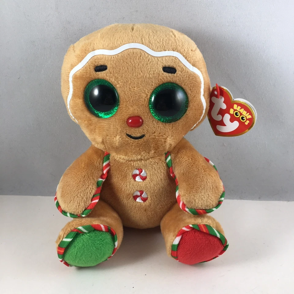 TY Beanie Boos - SNAPS the Gingerbread Man Regular Size - 6 inch - MWMTs