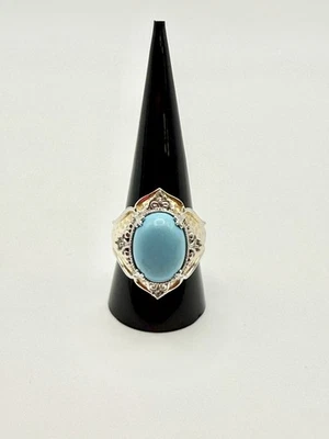 MICHAEL VALITUTTI Gems En Vogue Sterling/Turquoise Sleeping Beauty Ring Sz 9.75 - Image 1 of 4