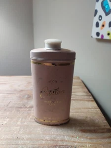 Polvo de talco vintage Avon cotillion 2,75 OZ Contenedor de hojalata años 70 descolorido - Imagen 1 de 2
