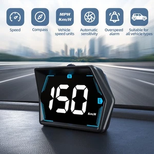 Universal Car Digital Speedometer GPS HUD Head Up Display MPH Overspeed Alarm - Picture 1 of 11