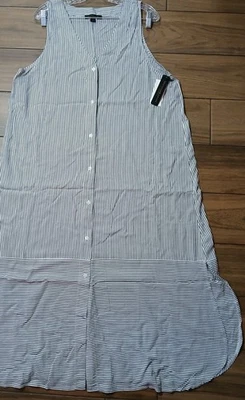 Ropa de dormir Donna Karan para mujer talla XL estampado a rayas cuello en V sin mangas caftán  Foto 1 de 4