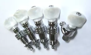 Nickel plated surface 5 string banjo geared machine heads 5p 328N-BW - Picture 1 of 5
