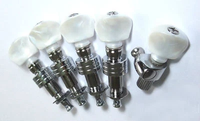 Nickel plated surface 5 string banjo geared machine heads 5p 328N-BW - Image 1 of 4