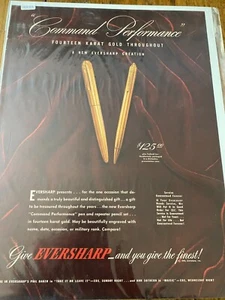 Vintage 1945 Eversharp Pens Command Performance ad - Picture 1 of 1