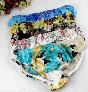 4 paia/lotto slip mutandine donna vita media 100% seta intimo lingerie - Foto 1 di 8