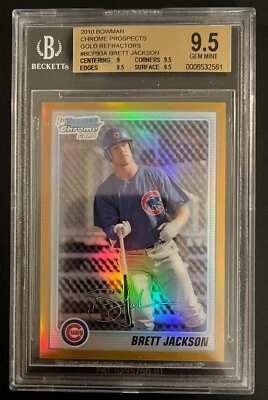 Brett Jackson 2010 Bowman cromo oro refractor #BCP93/50 BGS 9,5 GEMA COMO NUEVO CUBOS Foto 1 de 2
