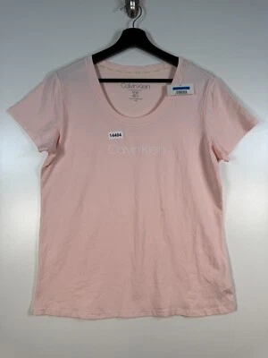 Nuevo con etiquetas Calvin Klein Mujeres Cuello Redondo Logo Pullover Prendas para dormir Top Melocotón Talla XL 20x25.5 Foto 1 de 4