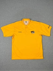 University Of Missouri Tigers Shirt Mens M Yellow Mizzou Columbia PFG Polo - Picture 1 of 12