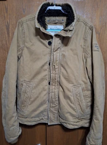 Abercrombie & Fitch Jacket Collared Zip Button Faux Fur Lined Size XL - Picture 1 of 8