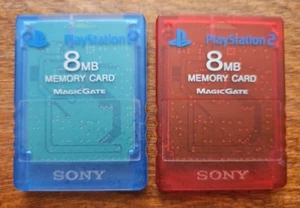 Sony Playstation 2 8MB Memory Card Magic Gate X2 SCPH-10020 Red Blue - Bild 1 von 2