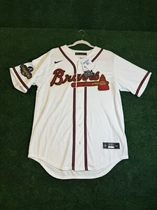 Camiseta Nike Atlanta Braves Ozzie Albies Serie Mundial 2021 Dorada Hombre’s Talla Mediana - Imagen 1 de 11