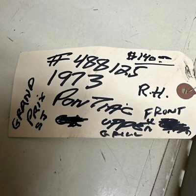 #488125 RH Front Upper Grill - 1973 Pontiac Grand Prix SJ  NOS Foto 1 de 4