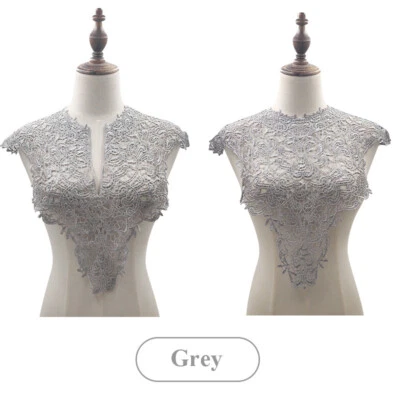 Faça Você Mesmo Aplique Tecido Bordado de Renda Costura Decote Artesanal Vestido de Noiva Aparar - Imagem 1 de 4