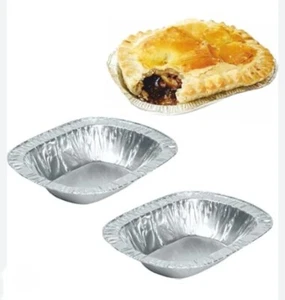 * Oval Foil Pie Rectangle Aluminium Dish-Meat-Steak 700-OPL / CH.36G Plain Q2111 - Picture 1 of 3