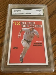 2017 Topps Throwback Thursday 131 Mike Trout GMA 10 Gem Mint - Picture 1 of 4