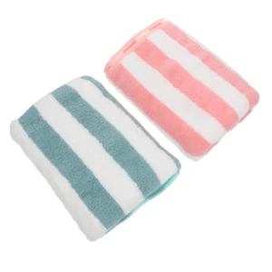 4 Pcs Farbig Gestreiftes Gesicht Handtuch Bunte Handtücher Badetücher Fitness - Bild 1 von 12